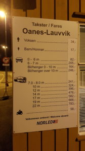 Oanes - Lauvvik ferry prices