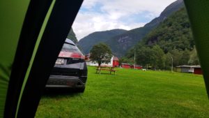 Trezirea într-un camping din Norvegia în Øvre Årdal