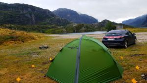 Wild camping in southern Norway